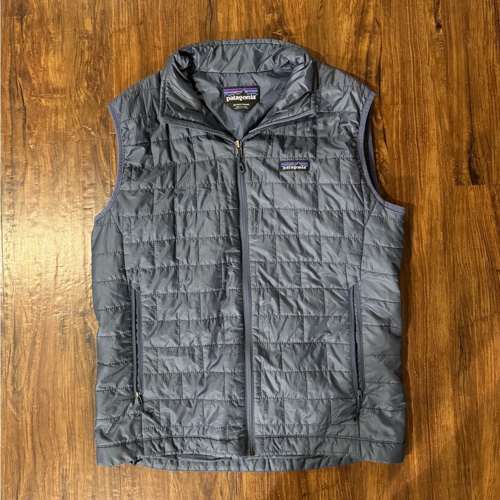 Patagonia Quilted Nano Puff Vest Lightweight Primaloft Blue Men’s Size M
